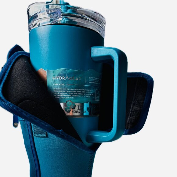 Crossbody Water Bottle Sling Carrier Neoprene Adjustable Strap Zip Pocket NEW - Picture 6 of 8